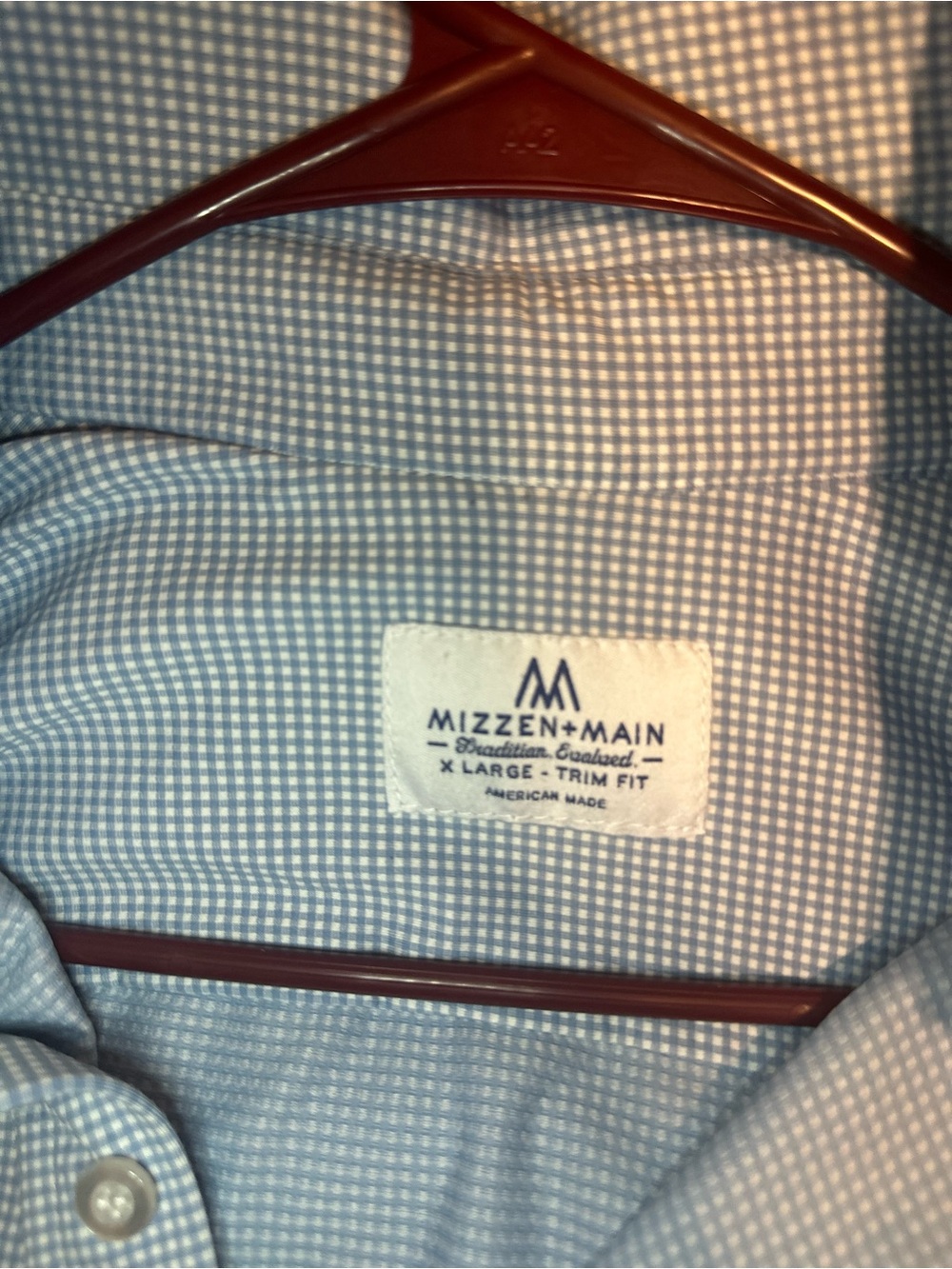 (Trim fit) Mizzen+Main Light Blue Micro-Check Men's Button-Down Shirt